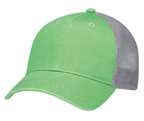 AJM International Enzyme Washed Deluxe Chino Twill / Soft Polyester Mesh Cap - 6H640M