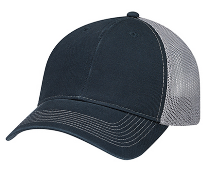 AJM International Enzyme Washed Deluxe Chino Twill / Soft Polyester Mesh Cap - 6H640M