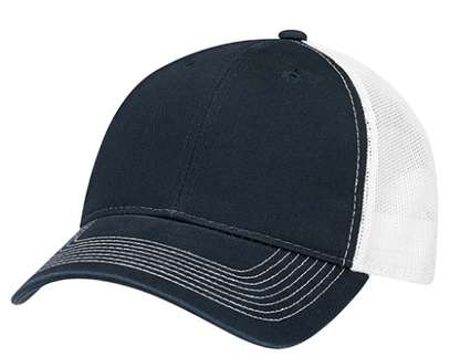 AJM International Enzyme Washed Deluxe Chino Twill / Soft Polyester Mesh Cap - 6H640M