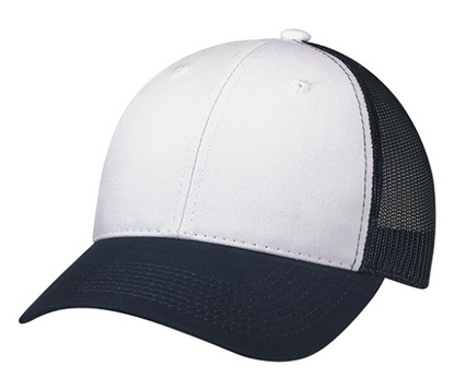AJM International Enzyme Washed Deluxe Chino Twill / Soft Polyester Mesh Cap - 6H640M