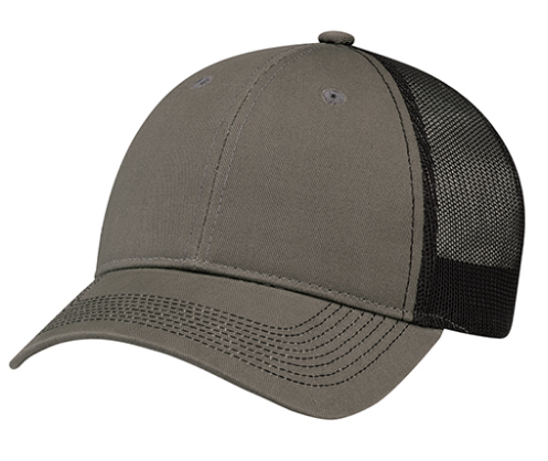 AJM International Enzyme Washed Deluxe Chino Twill / Soft Polyester Mesh Cap - 6H640M