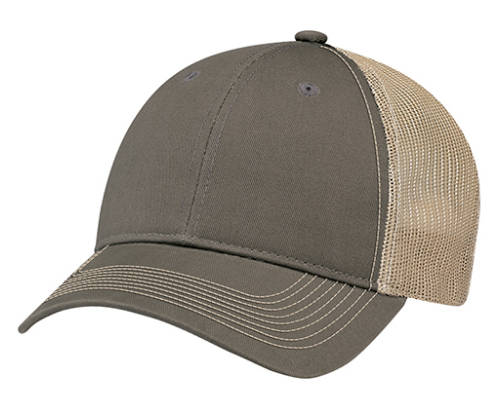 AJM International Enzyme Washed Deluxe Chino Twill / Soft Polyester Mesh Cap - 6H640M