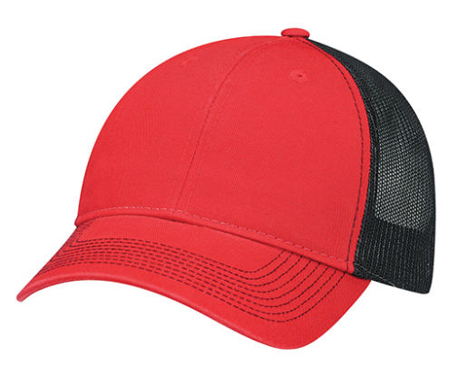 AJM International Enzyme Washed Deluxe Chino Twill / Soft Polyester Mesh Cap - 6H640M
