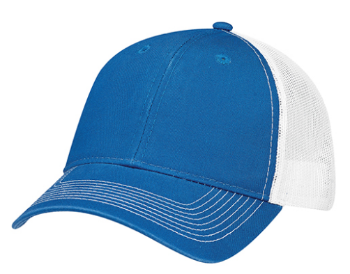 AJM International Enzyme Washed Deluxe Chino Twill / Soft Polyester Mesh Cap - 6H640M