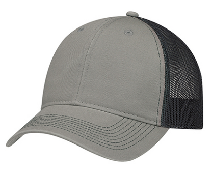 AJM International Enzyme Washed Deluxe Chino Twill / Soft Polyester Mesh Cap - 6H640M