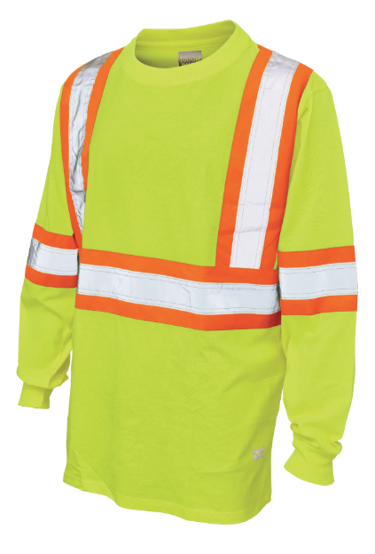 TOUGH DUCK  COTTON JERSEY LONG-SLEEVE SAFETY T-SHIRT - ST21