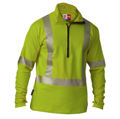 BIG BILL®   Hi Vis Flame Resistant Quarter-Zip Grid Fleece - SRT29PS11