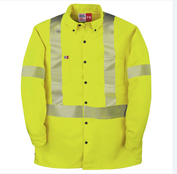 Big Bill® High Visibility Flame Resistant Button Down Dress Shirt - Yellow - 148BDTY7
