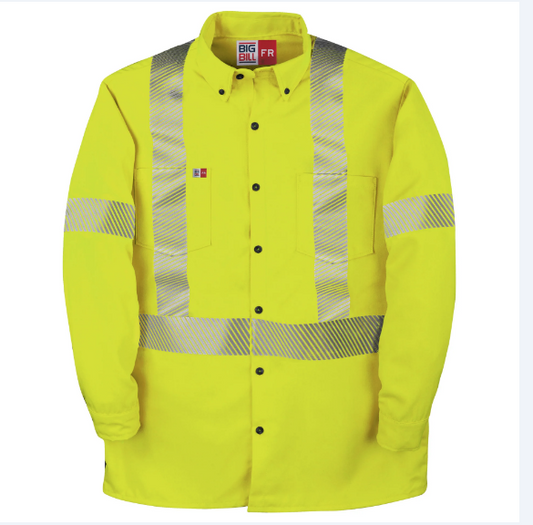Big Bill® High Visibility Flame Resistant Button Down Dress Shirt - Yellow - 148BDTY7