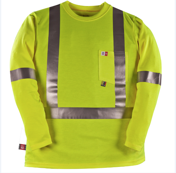 BIG BILLÏ® High Visibility Flame Resistant Long Sleeve T-Shirt - Yellow - RT5PY8