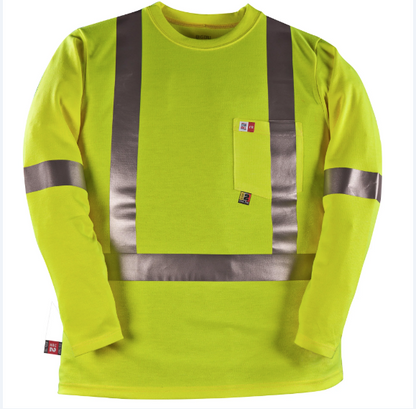 BIG BILLÏ® High Visibility Flame Resistant Long Sleeve T-Shirt - Yellow - RT5PY8