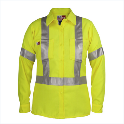 Big Bill® High Visibility Flame Resistant Women's Dress Shirt - Yellow - 288TY7