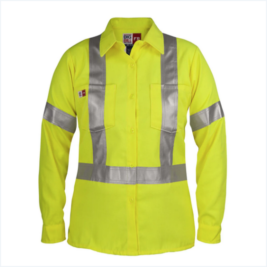 Big Bill® High Visibility Flame Resistant Women's Dress Shirt - Yellow - 288TY7