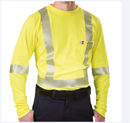BIG BILL® High Visibility Flame Resistant Athletic Performance Long Sleeve T-Shirt - Yellow - SRT5PY6