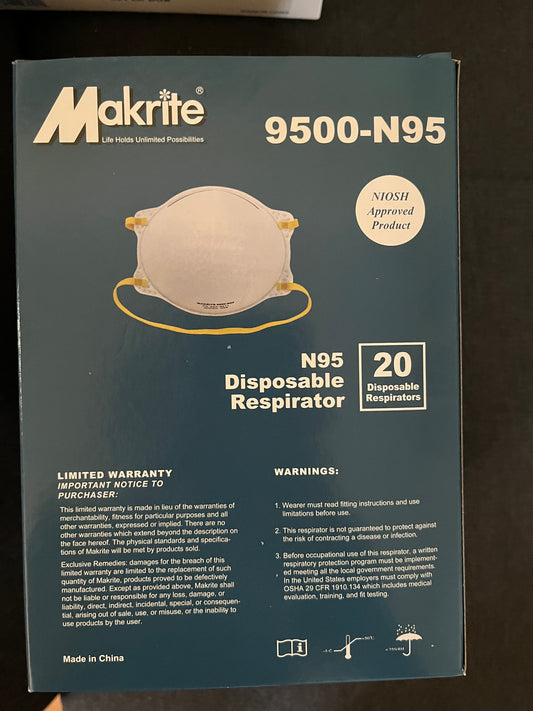 Forcefield Forcefield "Breathe No Evil" N95 Disposable Respirator, 20 per box - 027-910N95